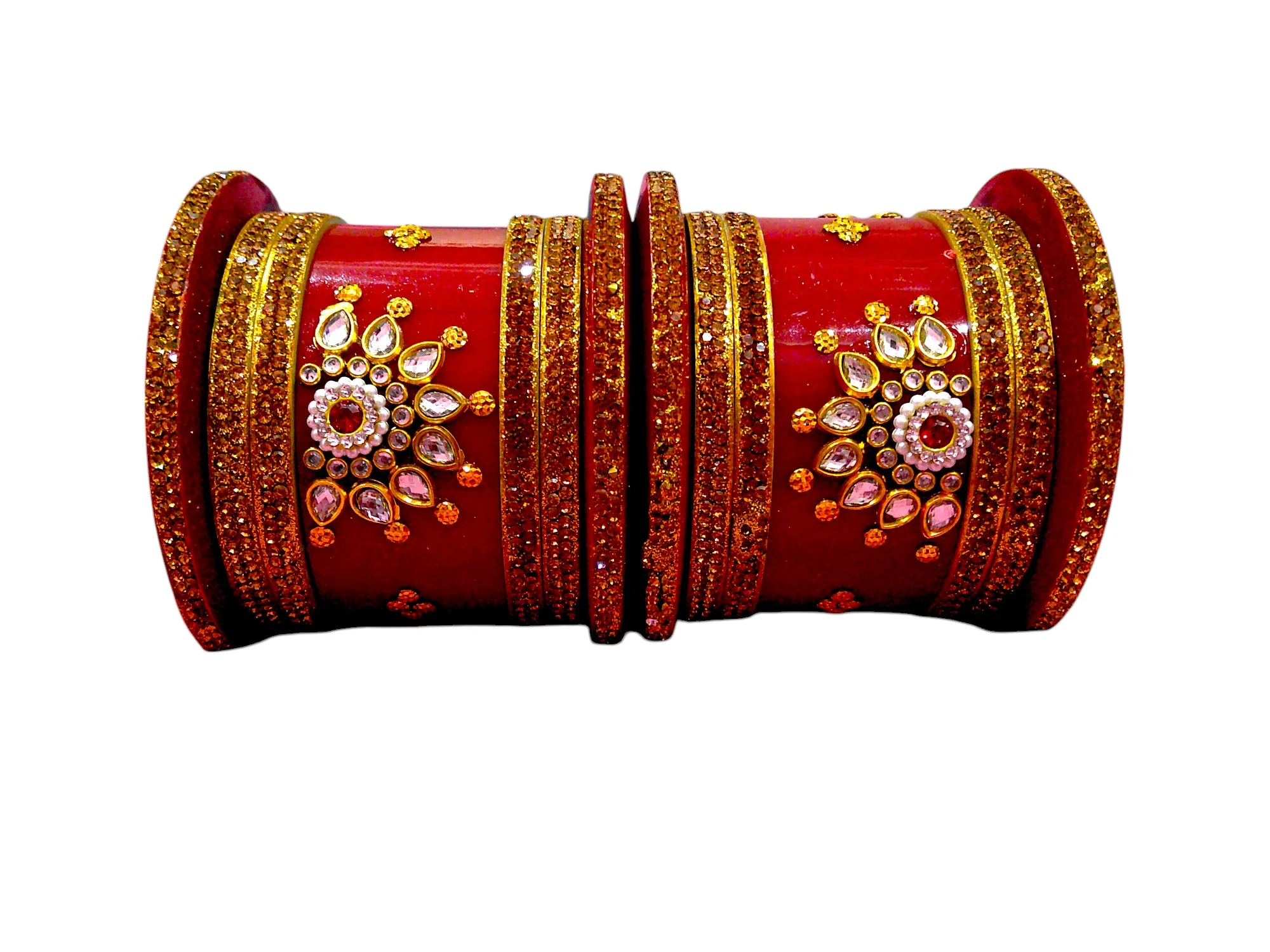 Nari Nakhre Royal Blue Velvet Bangle Set with Exquisite Silver Stone Studded Kadas (Pack of 16)