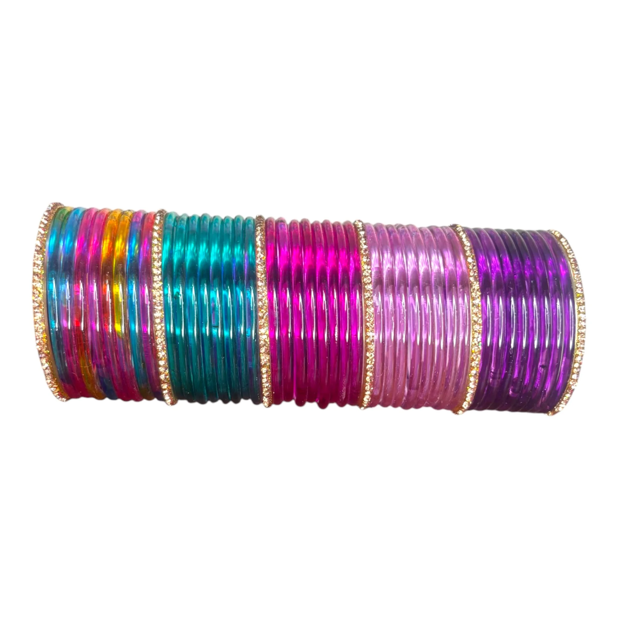Nari Nakhre Multicolor Jelly Glass Bangles Set