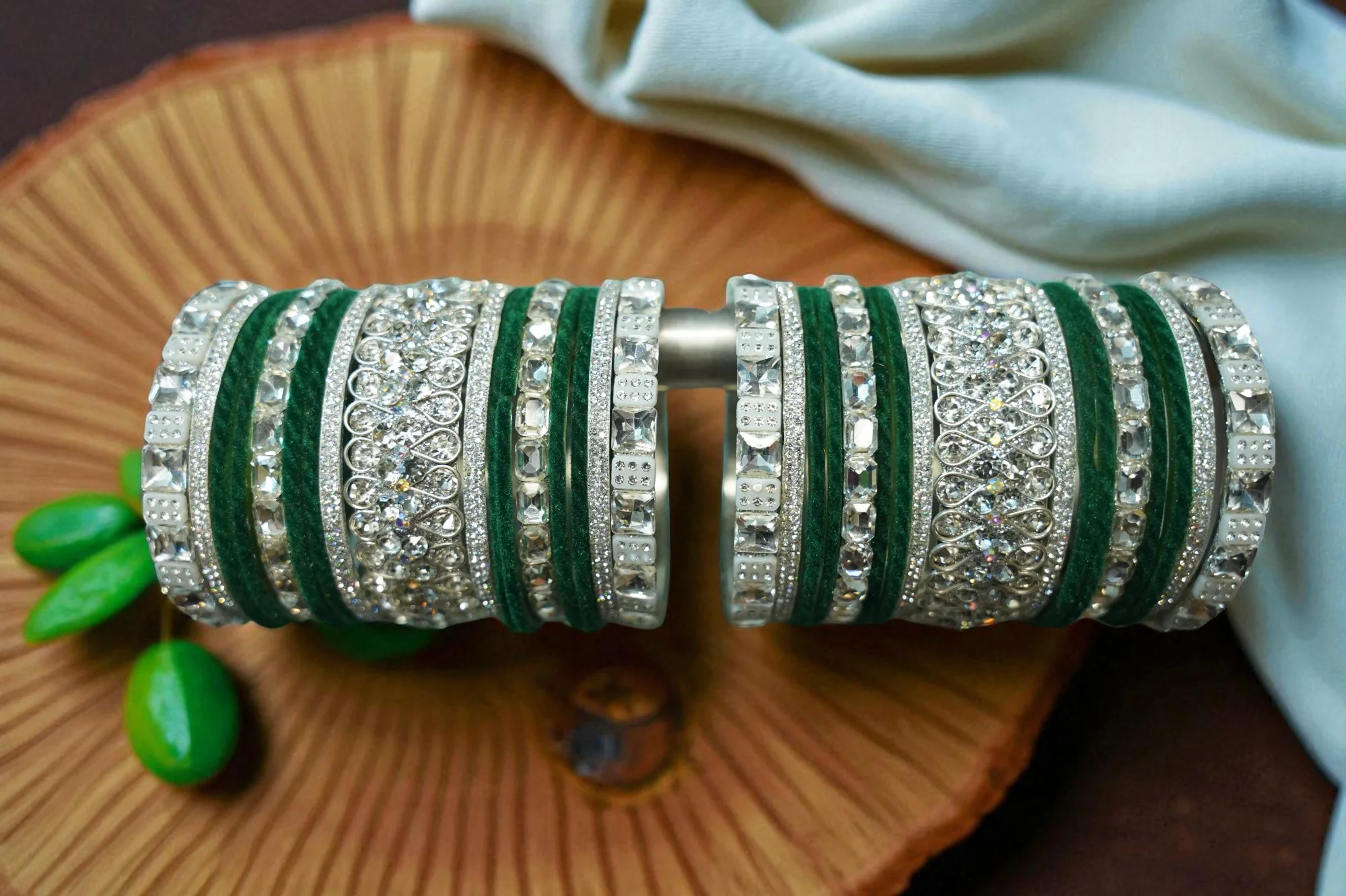 Nari Nakhre Royal Gold-Plated Ruby Red Kada (Set of 4)