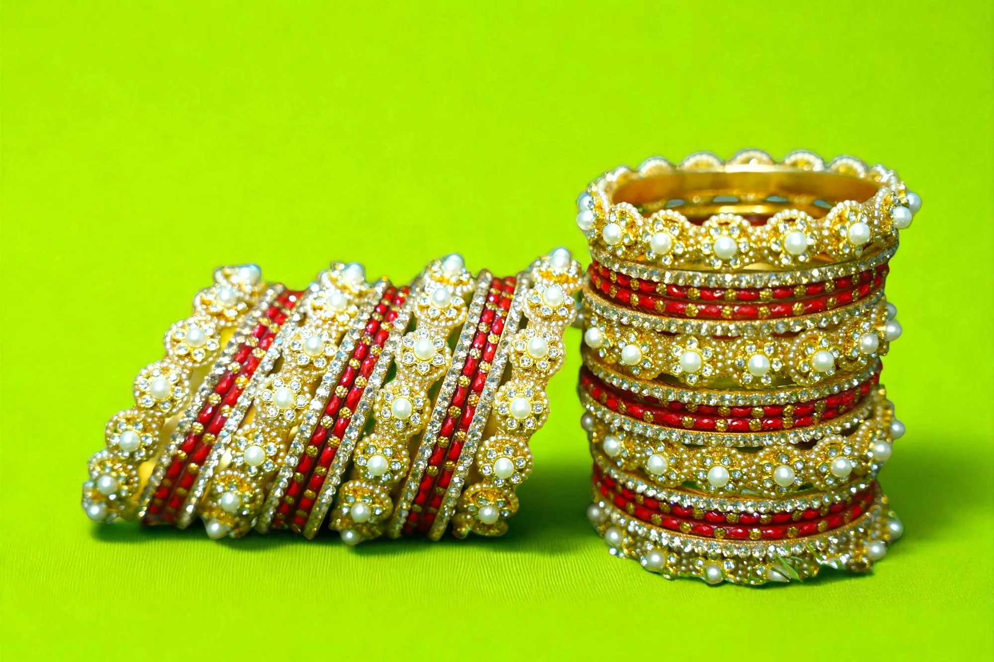 Nari Nakhre Royal Gold-Plated Smoke Grey Kada (Set of 4)