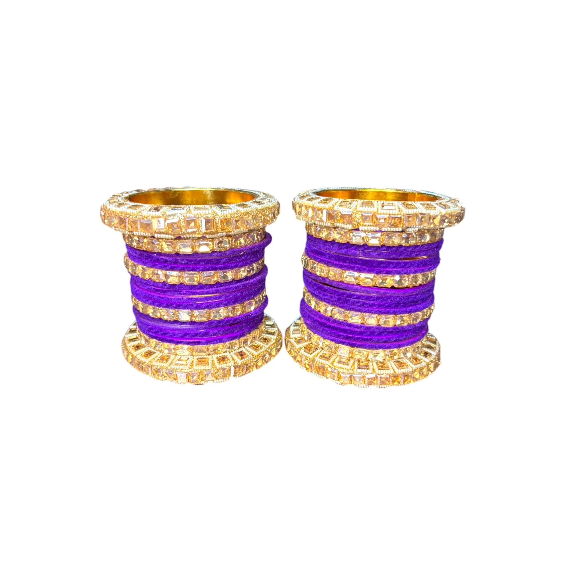 Nari Nakhre Royal Velvet Stone-Studded Bridal Chuda Set