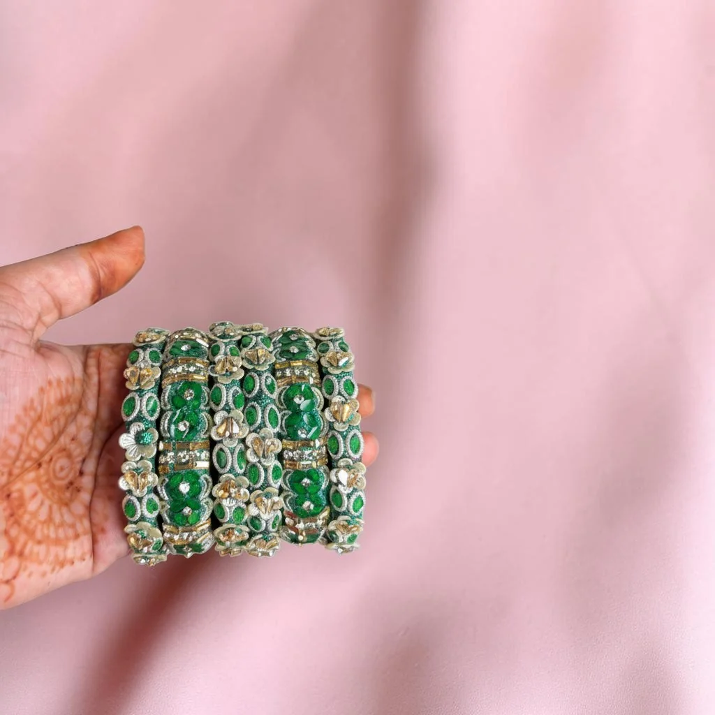 Nari Nakhre Green Designer Bangles Set Of 4