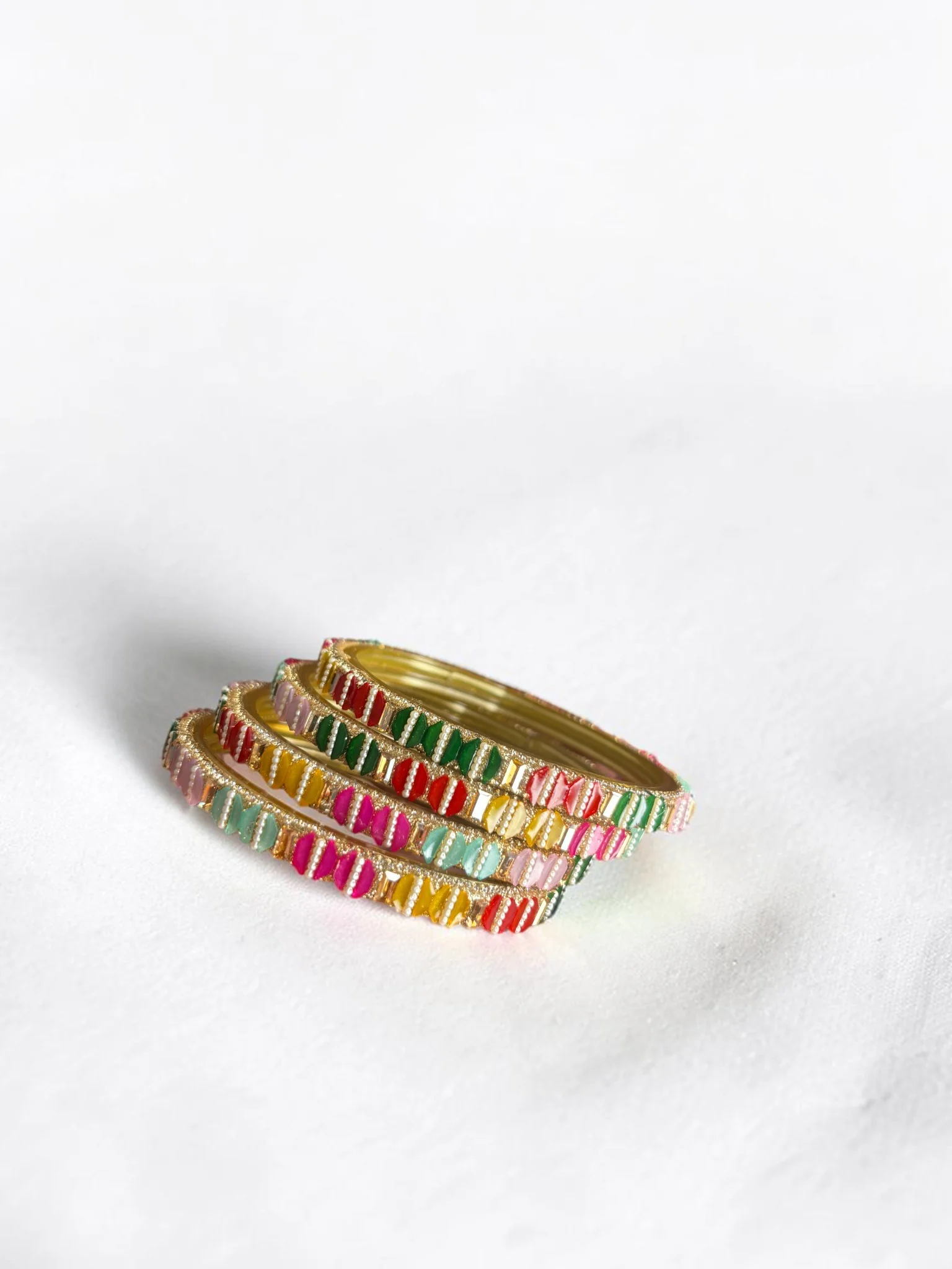 Nari Nakhre Multi Colour Stone Bangle Set of 4. main image