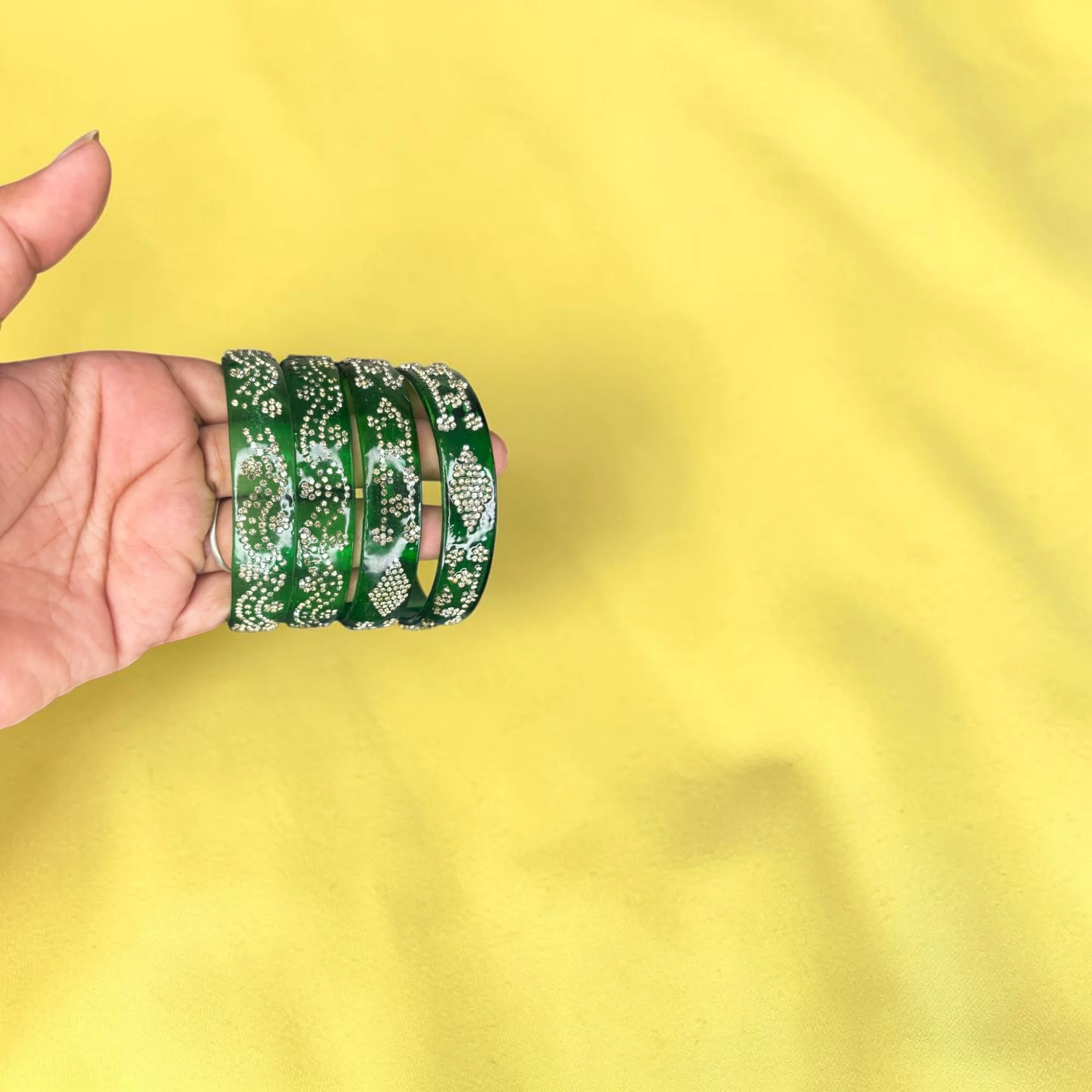 Nari Nakhre Green Designer Bangles Set Of 4 main image