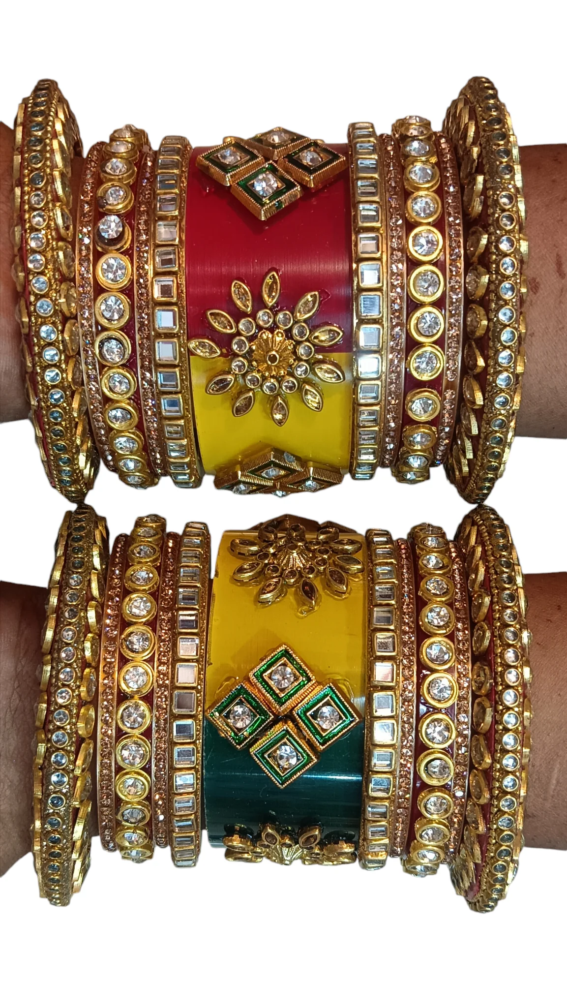 Nari Nakhre Multicolour Stone-Studded Bangle Set